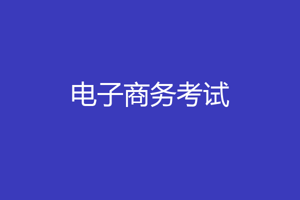 电子商务考试