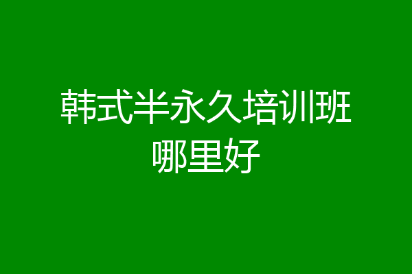 韩式半永久培训班哪里好