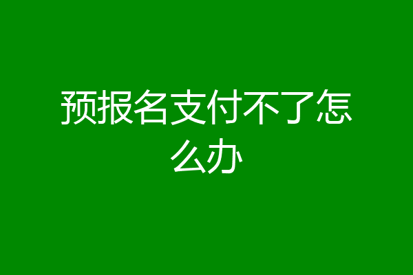 预报名支付不了怎么办