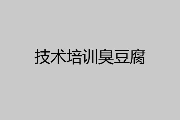 技术培训臭豆腐