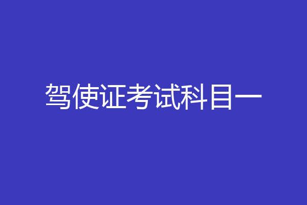 驾使证考试科目一