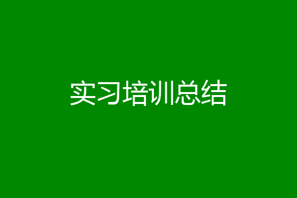 实习培训总结