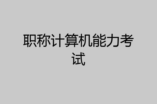职称计算机能力考试