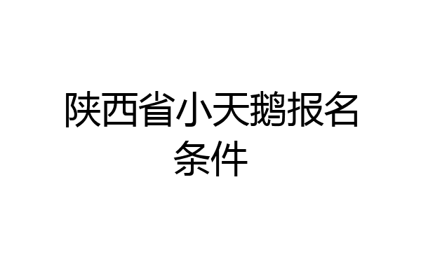 陕西省小天鹅报名条件