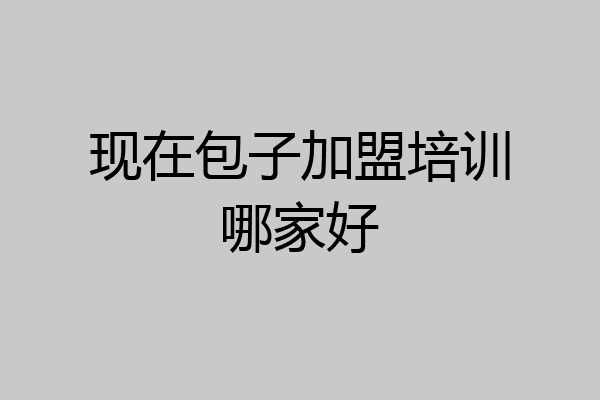 现在包子加盟培训哪家好