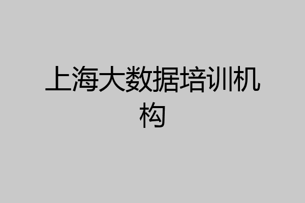 上海大数据培训机构