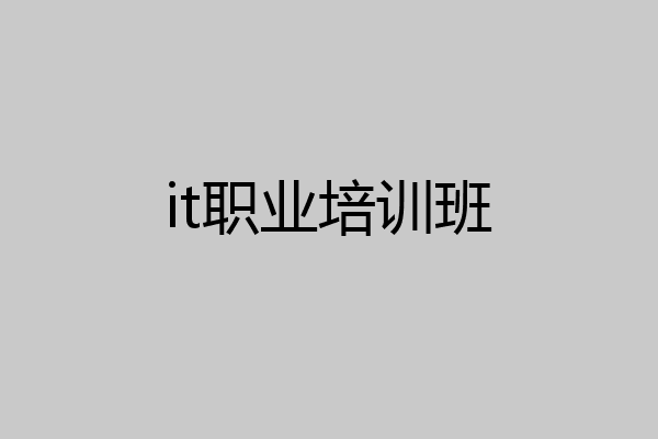 it职业培训班
