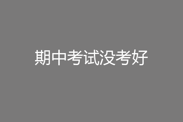 期中考试没考好