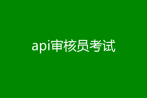 api审核员考试