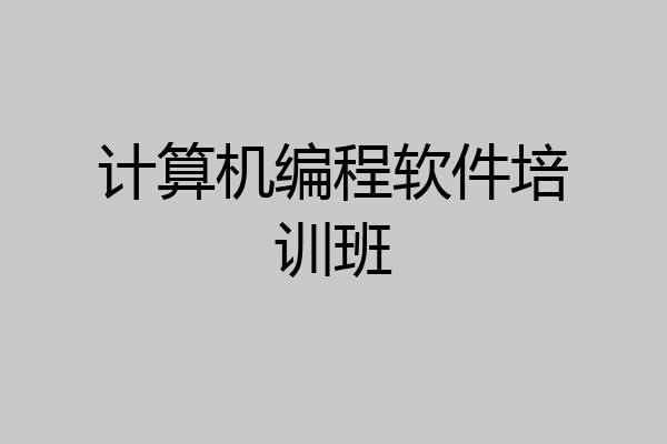 计算机编程软件培训班