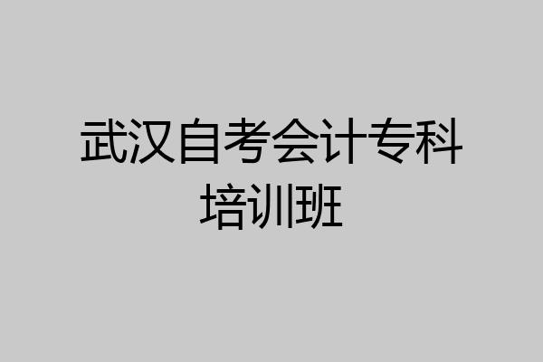 武汉自考会计专科培训班