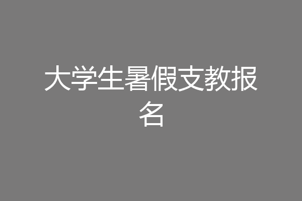 大学生暑假支教报名