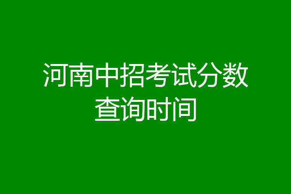 河南中招考试分数查询时间