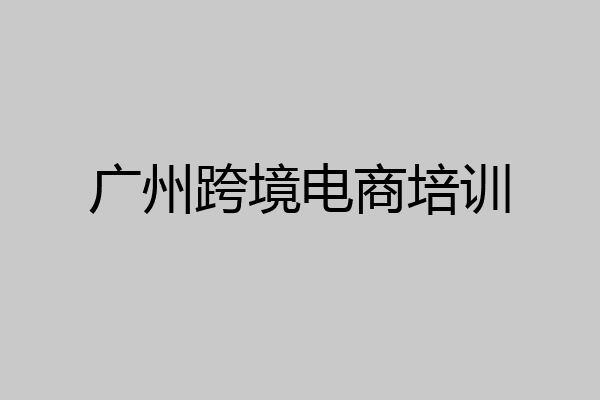 广州跨境电商培训