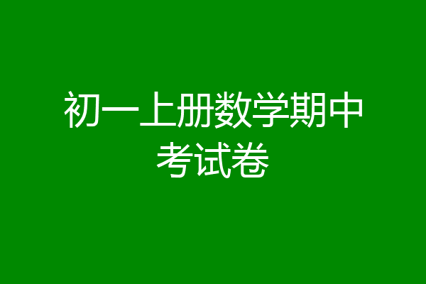 初一上册数学期中考试卷