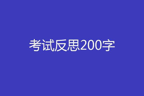 考试反思200字