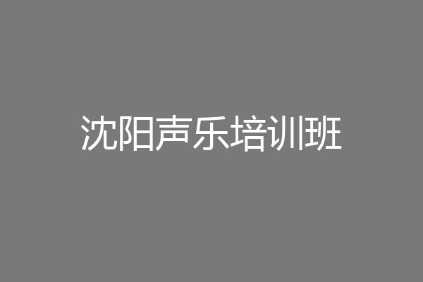 沈阳声乐培训班