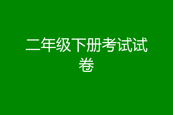 二年级下册考试试卷
