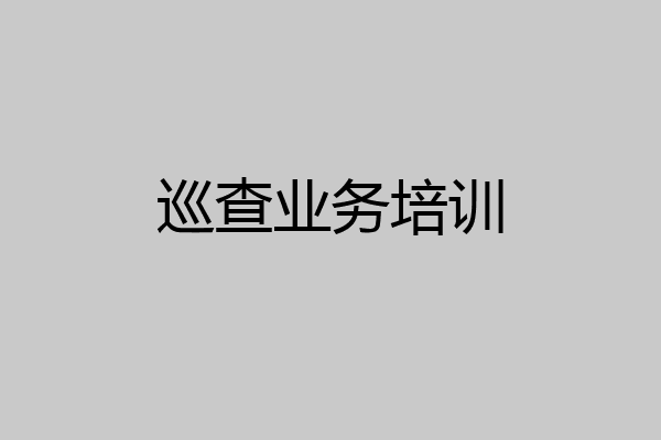 巡查业务培训