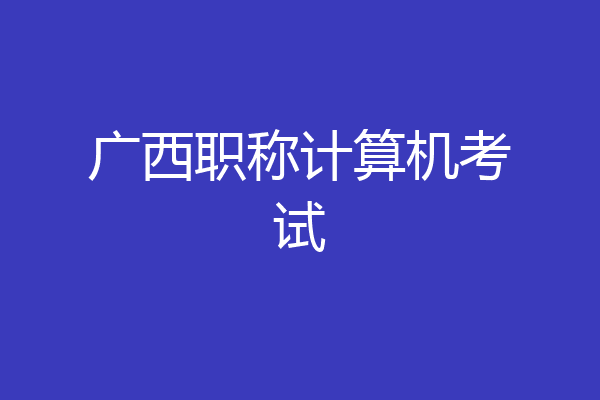 广西职称计算机考试
