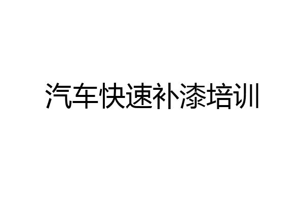 汽车快速补漆培训