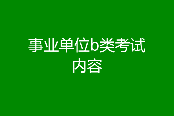 事业单位b类考试内容