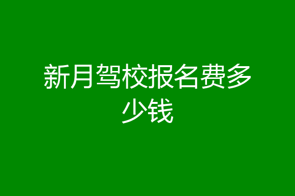 新月驾校报名费多少钱