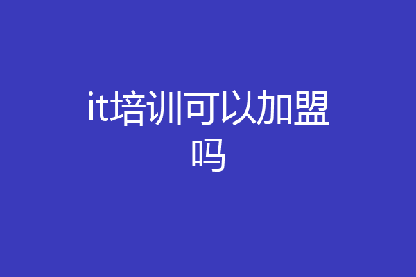 it培训可以加盟吗