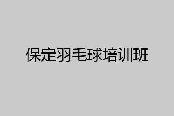 保定羽毛球培训班