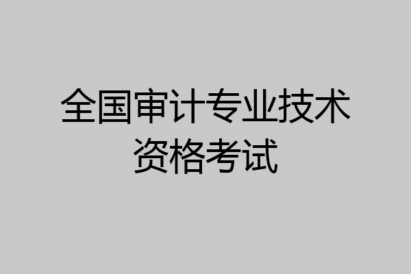 全国审计专业技术资格考试