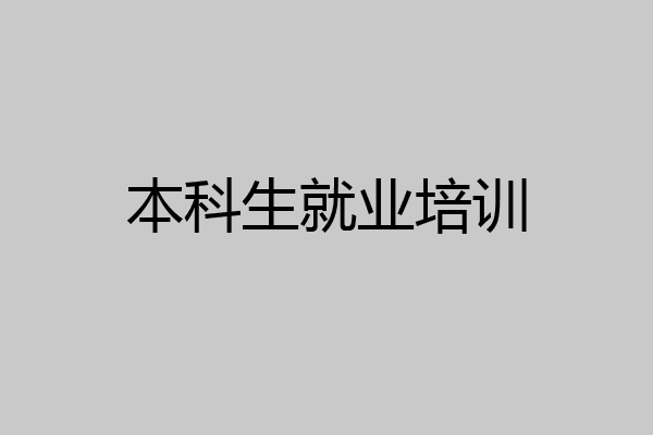 本科生就业培训