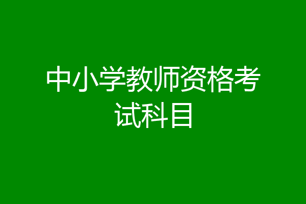 中小学教师资格考试科目