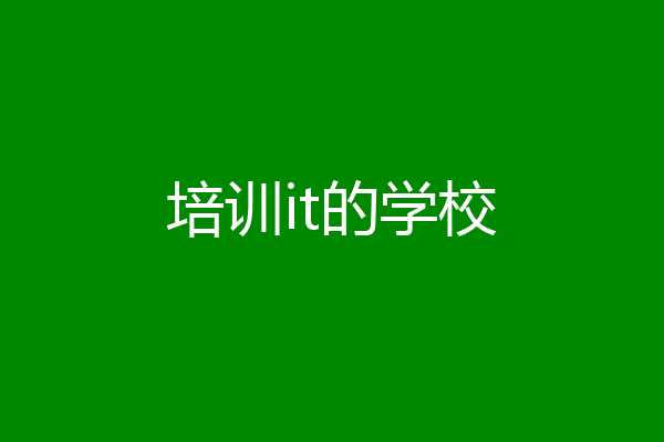 培训it的学校