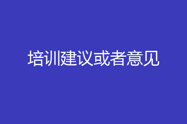 培训建议或者意见