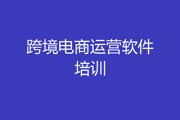跨境电商运营软件培训