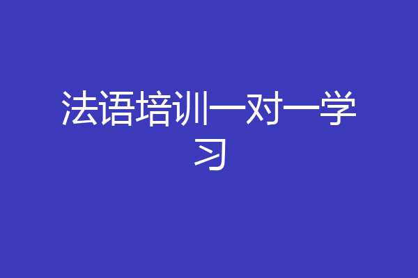 法语培训一对一学习