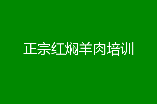 正宗红焖羊肉培训
