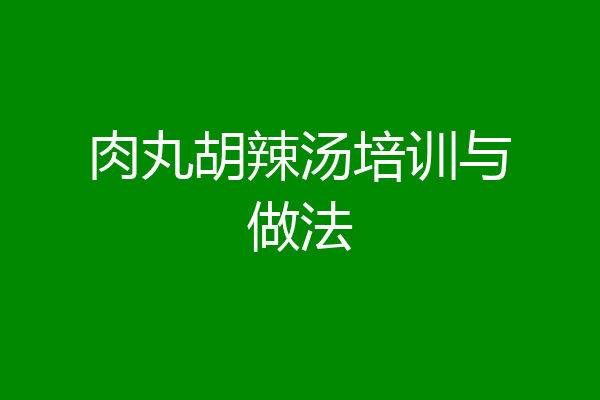 肉丸胡辣汤培训与做法