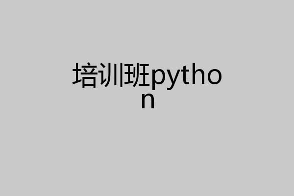 培训班python