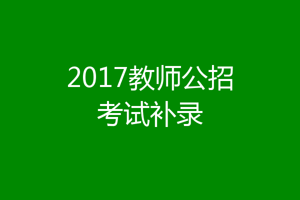 2017教师公招考试补录