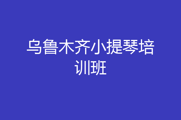 乌鲁木齐小提琴培训班