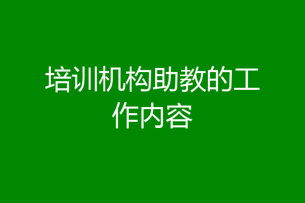 培训机构助教的工作内容