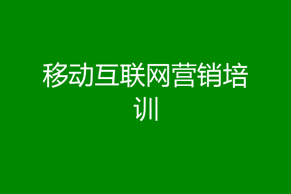 移动互联网营销培训