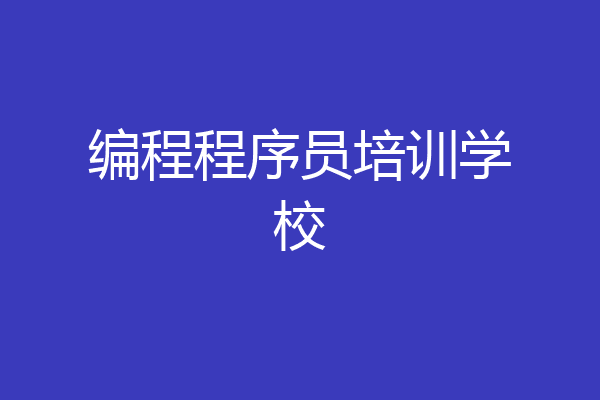 编程程序员培训学校