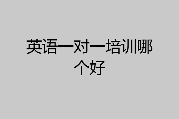 英语一对一培训哪个好