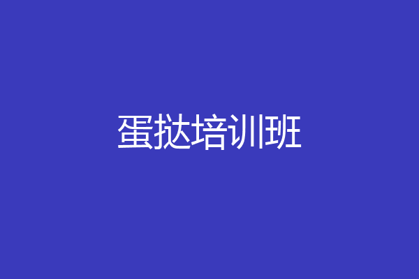 蛋挞培训班