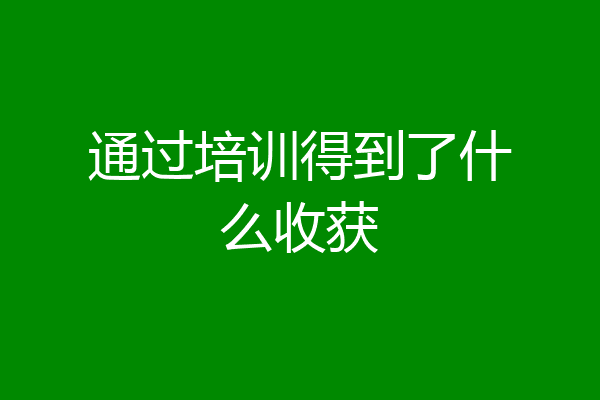 通过培训得到了什么收获
