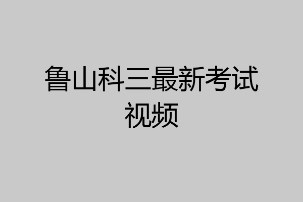 鲁山科三最新考试视频