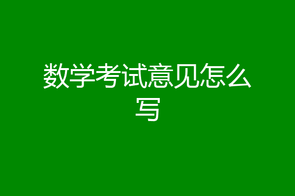数学考试意见怎么写