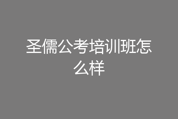 圣儒公考培训班怎么样